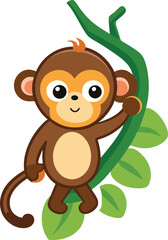 Monkey hanging from tree