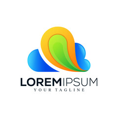 Abstract cloud logo design