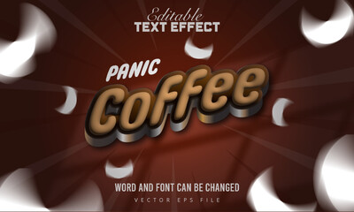 Panic Coffee editable text effect premium vector