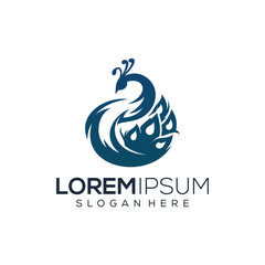 Abstract peacock logo design