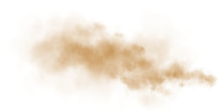 Illustration of sandy smoke clouds with fine particles, depicting desert storm effects and dusty powder clusters.