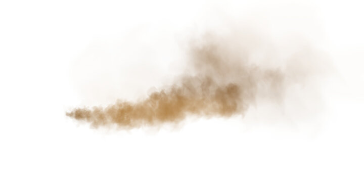 A detailed illustration shows sandy smoke clouds and dust particles that vividly resemble a fierce desert storm