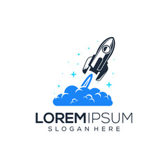 abstract rocket logo design