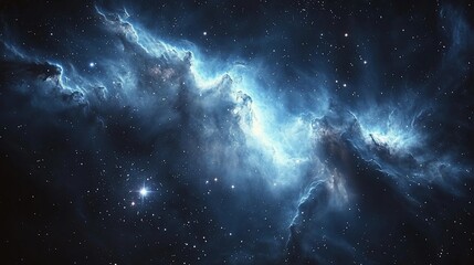 Fototapeta premium Cosmic nebula, swirling nebulae, vibrant colors of space