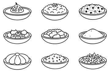 risotto line art minimalist illustration of delicious dish