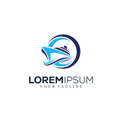Abstract ship logo design