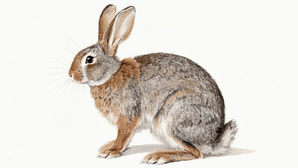 Brushstroke burrow rabbit isolated watercolor vector illustration svg