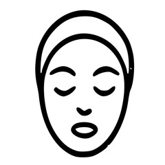 Woman Face with Headband Minimalist Line Art