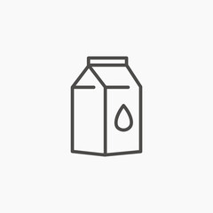 milk carton box line icon vector. drink and food, milk pack sign, vector graphic