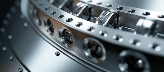 Close-up of a Sophisticated Metallic Mechanism: A Detailed View of Intricate Engineering
