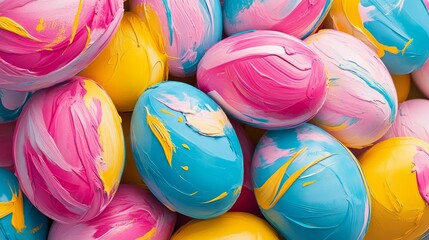 Vibrant Colorful Easter Eggs: Painted Eggs for Festive Spring Celebrations and Creative DIY Decoration Ideas