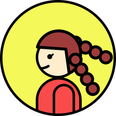 프로필 측면 여아 친구 미소