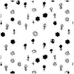 Doodle flower drawings on white background
