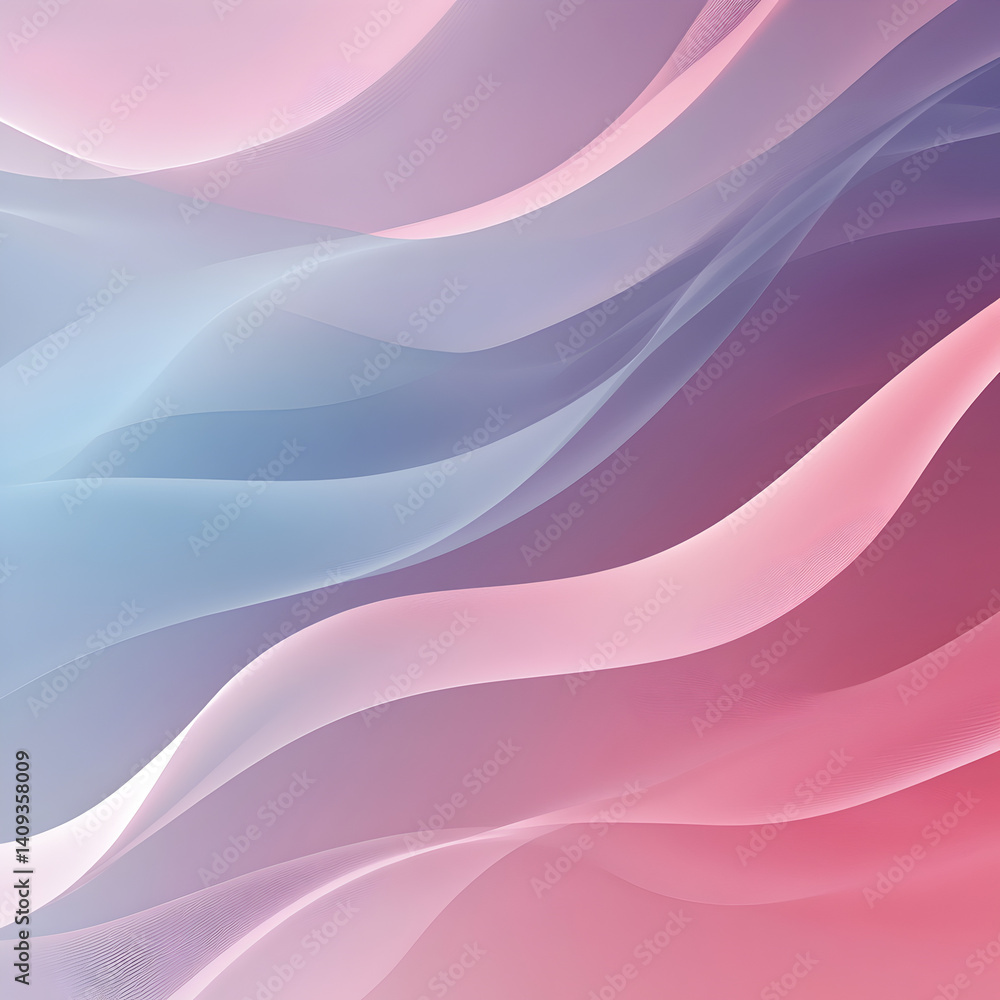 Poster abstract waves of color: fluid, pastel-colored waves flow seamlessly together in an abstract design,