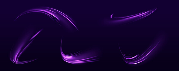 Speed connection vector background. Vector swirl trail effect. Light trail wave, fire path trace line, car lights, optic fiber and incandescence curve twirl.	
