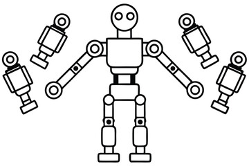 robotics arm line art futuristic mechanical design concept