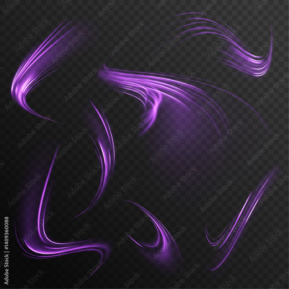Aufkleber speed connection vector background. vector swirl trail effect. light trail wave, fire path trace lin
