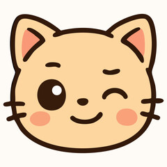 Proud expression on adorable kawaii baby cat face
