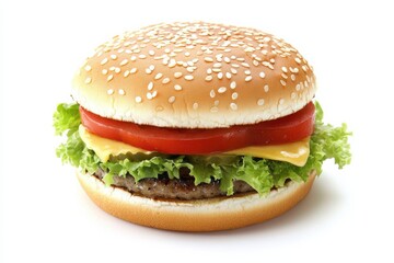 Deliciously crafted hamburger with fresh ingredients in a simple setting capturing perfect flavors