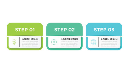 Business infographic template. 3 Step timeline journey. Process diagram, 3 options on white background, Infograph elements vector illustration.
