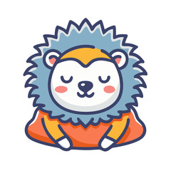 Naklejka premium cute cartoon hedgehog vector on white