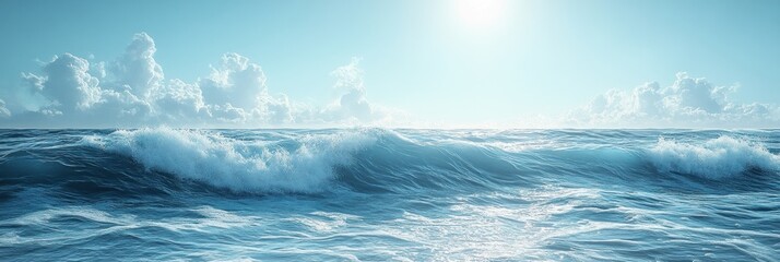 Fototapeta premium Serene Ocean Waves Daylight Seascape