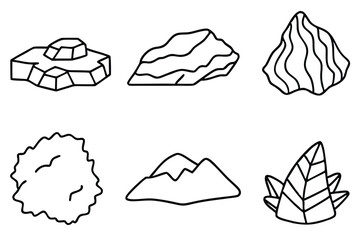 rock cycle line art depicting geological rock transformations