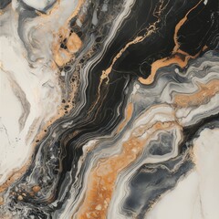 Obraz premium A detailed close up view of an intricate black and white marble texture
