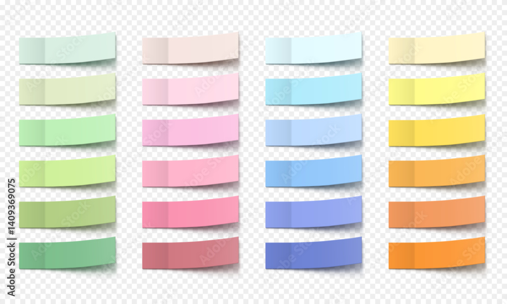 Poster vector collection colorful realistic sticky notes. post note stickers template. sticky paper tapes w