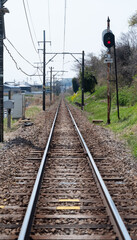真っすぐ続く鉄道のレール