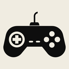 Retro Black And White Video Game Controller Joystick Design Graphic Minimalist Entertainment Single Object Gaming Device Illustration
