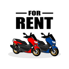 Obraz premium vector motorcycle motorbike automatic for rent rental