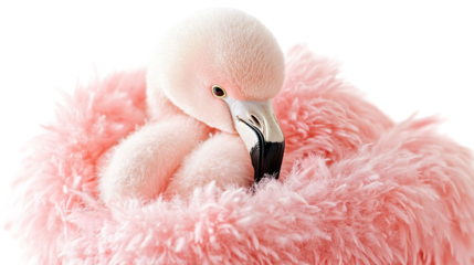 Flamingo for Exotic Bird Decor - Isolated on White Background