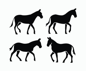 Mule Silhouette Collection EPS Vector Template