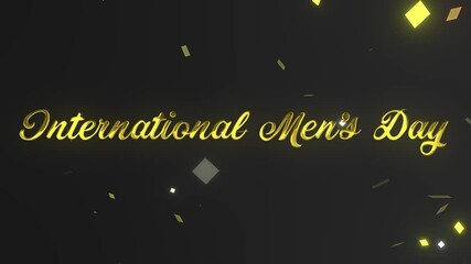 International Men’s Day Gold Text Animation | Global Tribute Title