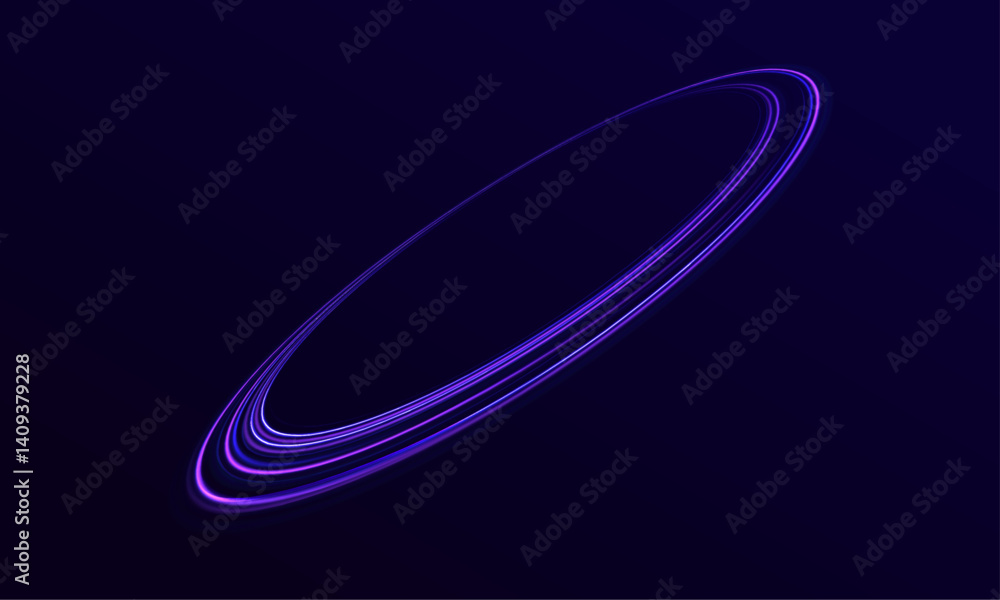 Poster circular lens rings pulse with shimmering light, blending 3d effects and glitter. transparent neon t