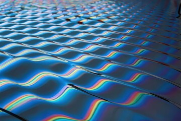 Captivating ripple patterns reflecting colorful light abstract art creative studio vibrant atmosphere close-up view visual aesthetics