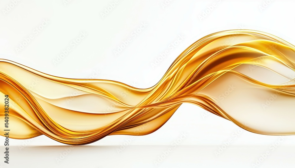 Poster elegant golden wave design creating a sense of motion and sophistication.