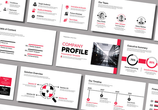 Modern Company Profile Presentation Template Design Layout