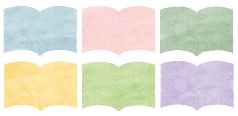 水彩風のテクスチャーのある本、またはノートのフレームイラスト素材