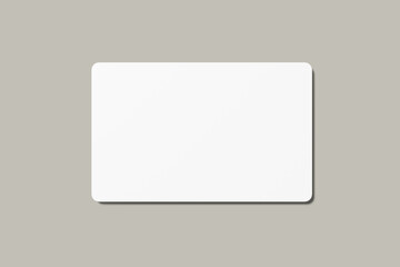 Realistic blank gift card illustration for mockup. 3D Render.