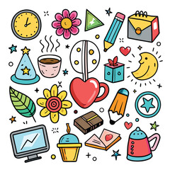 Cute Doodle Collection of Daily Items