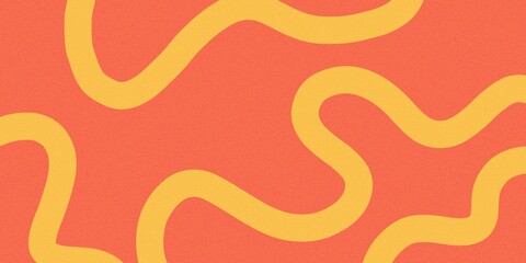 Yellow wavy handwriting on an orange background