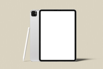 Realistic blank tablet illustration for mockup. 3D Render.