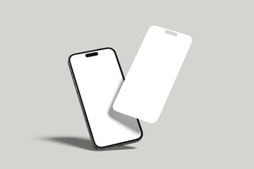 Realistic blank phone screen illustration for mockup