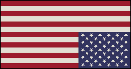 American flag upside down on a transparent background. The national flag of the USA with a black border frame and bold, absolute colors. Vector illustration © Milatz
