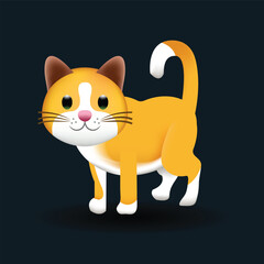 Cat vector emoji illustration isolated on white background