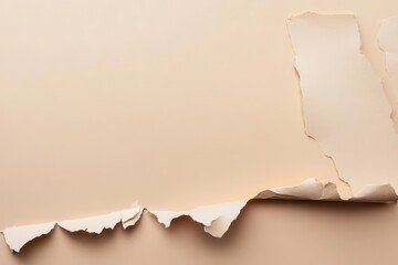 Textured Beige Background with Torn Paper