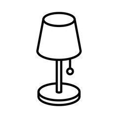 Minimal desk lamp vector icon in outline. Editable stroke.