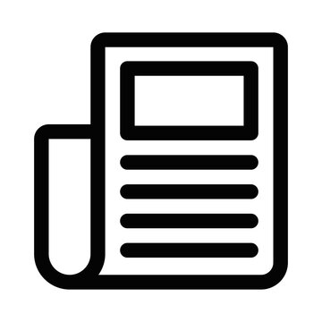 Minimal black newspaper vector icon in line style. Editable stroke.